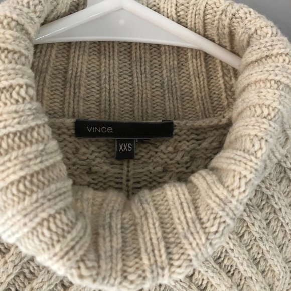 Vince Yak Wool Blend Chevron Knit Turtleneck Sweater XXS - Picture 5 of 12